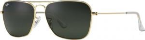 Ray-Ban Caravan Sunglasses RB3136 001-5815 - Arista Frame / Crystal Green 58 mm Lenses
