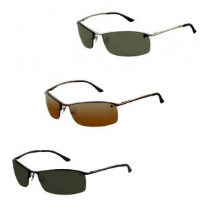 Ray-Ban Top Bar Sunglasses RB3183 004-82-6315 - Gunmetal Frame / Polarized Gray Mirror Silver Grad. Lenses