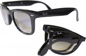 Ray-Ban Wayfarer Folding Sunglasses RB4105 710/51-5022 - Light Havana Frame, Crystal Brown Gradient Lenses