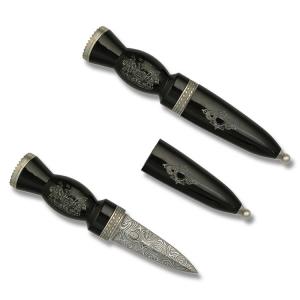 Master Cutlery Scottish Dirk with Black Plastic Handle and Acid Etched Stainless Steel Blade Model HK-2516