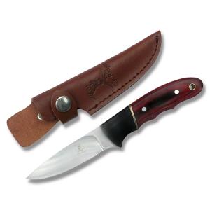 Master Cutlery Elk Ridge Hunting Fixed Blade with Black Composition and Laminated Wood Handles and Stainless Steel 3.375" Drop Point Plain Edge Blades Model ER-029
