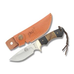 Master Cutlery Elk Ridge Hunter with Black and Iron Wood Handles and Stainless Steel 4" Drop Point Plain Edge Blades Model ER-073