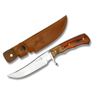 Master Cutlery Elk Ridge Hunting Knife with Pakkawood andBurlwood Handles and Stainless Steel 5" Clip Point Plain Edge Blades Model ER-085