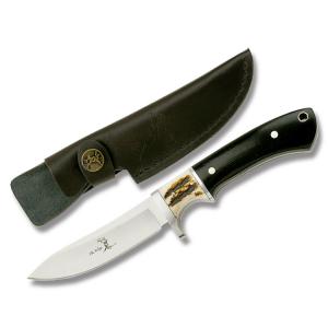 Master Cutlery Elk Ridge Hunting Knife with Black Pakkawood and Jigged Bone Handles and Stainless Steel 4" Spear Point Plain Edge Blades Model ER-087
