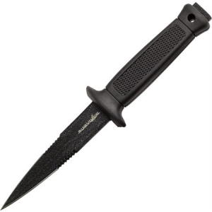 China Made Knives 4234 Mini Dagger Fixed Dagger Black Textured Coating Blade Knife with Black Textured Rubberized Handle