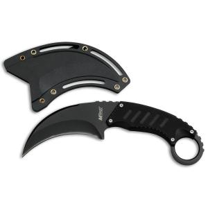 MTech USA Karambit Neck Knife with Black G-10 Handle and Black Coated Stainless Steel Blade with Black Nylon Fiber Sheath Model MT-665BK