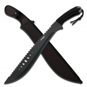 Jungle Master Machete, 21in, Stainless Steel Blade, Black Cord Wrapped Handle, JM-031B