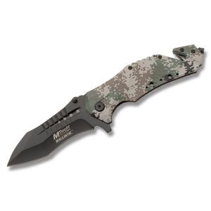 Master Cutlery MTech USA Ballistic Spring Assisted Folder with Digital Camo Anodized Aluminum Handle and Black Coated Stainless Steel 3.75" Modified Drop Point Blade Model MT-A845DG