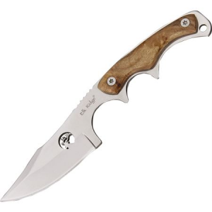 Elk Ridge Knives 534 Hunter Fixed Stainless Upswept Blade Knife with Full Tang and Wood Handles