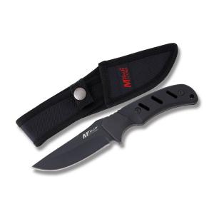 Master Cutlery MTech USA 8” Plain Edge Drop Point Fixed Blade Knife with Black Rubberized Nylon Fiber Handle and Black Coated Stainless Steel 3.50” Plain Edge Drop Point Blade Model MT-20-71BK