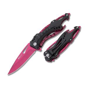 Master Cutlery MTech USA Ballistic Spring Assisted Opening Linerlock with Black Anodized Aluminum Handle and Purple Coated Stainless Steel 3.5" Drop Point Blade Modle MT-A705PE