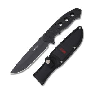 Master Cutlery MTech USA 10.5” Fixed Blade Knife with Black Injection Molded Nylon Fiber Handle and Black Coated 3CR13 Stainless Steel 5.25” Drop Point Plain Edge Blade Model MT-20-81BK