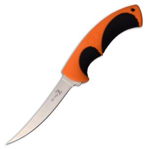 Elk Ridge Fillet Knife with Orange Nylon Fiber Handle and 3Cr13 Stainless Steel 4.8" Blade Model ER-200-02F