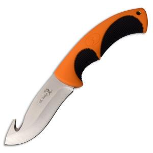 Elk Ridge Gut Hook Knife with Orange Nylon Fiber Handle and 3Cr13 Stainless Steel 4" Gut Hook Blade Model ER-200-02G