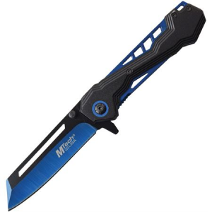 MTech A1057BL Linerlock A/O Blue Knife with Black Anodized Aluminum Handle