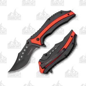 Master Cutlery Tac-Force Assisted Opening Linerlock Red and Black Aluminum Handle Stainless Steel Blade