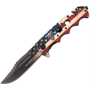 Tac Force 809F Flag/Skull Linerlock A/O