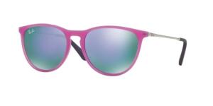 Ray-Ban RJ9060S Sunglasses 70084V-50 - Violet Fluo Trasp Rubber Frame, Grey Mirror Violet Lenses