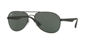 Ray-Ban RB3549 Sunglasses 006/71-61 - Matte Black Frame, Green Lenses