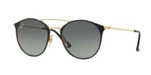 Ray-Ban RB3546 Sunglasses 187/71-52 - Gold Topaz Black Frame, Grey Gradient Lenses