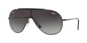 Ray-Ban RB3697 Wings II Sunglasses - Men's, Black Frame, Grey Gradient Dark Grey Lenses, 002/11-33