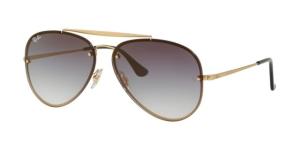 Ray-Ban RB3584N Sunglasses 91400S-58 - Demi Gloss Gold Frame, Tri Grad Grey/blue/trasparent Lenses