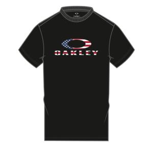 Oakley SI O Bark Short Sleeve T-Shirt - Men's, Black/American Flag, L, 457130-01VL-L