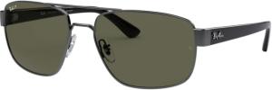 Ray-Ban RB3663 Sunglasses, Gunmetal, G-15 Green, 60, RB3663-004-58-60