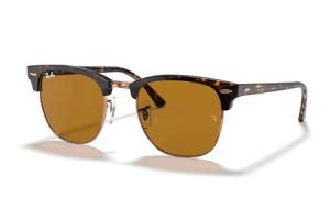 RAY BAN Clubmaster Classic Sunglasses with Polished Havana Frame and Classic Brown Lenses