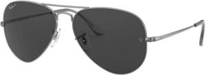 Ray-Ban RB3689 Aviator Sunglasses - Men's, Gunmetal, Black Lens, RB3689-004-48-62