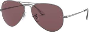 Ray-Ban RB3689 Aviator Sunglasses - Men's, Gunmetal, Purple Lens, RB3689-004-AF-62