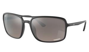 Ray-Ban RB4375 Sunglasses, Matte Black Frame, Grey Mirror Grey Gradient Lens, Polarized, 60, RB4375-601S5J-60
