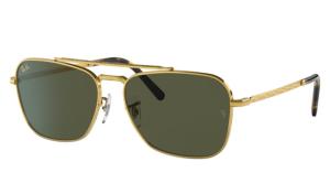 Ray-Ban RB3636 New Caravan Sunglasses, Legend Gold Frame, Green Lens, 58, RB3636-919631-58