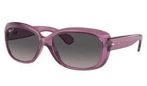 Ray-Ban RB4101 Jackie Ohh Sunglasses - Women's, Transparent Violet Frame, Grey Gradient Lens, Polarized, 58, RB4101-6591M3-58