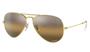 Ray-Ban Aviator Large Metal RB3025 Sunglasses, Legend Gold Frame, Silver/Brown Chromance Lens, Polarized, 62, RB3025-9196G5-62