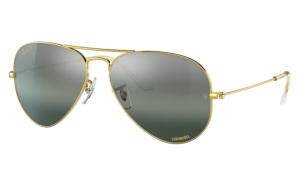 Ray-Ban Aviator Large Metal RB3025 Sunglasses, Legend Gold Frame, Silver/Blue Chromance Lens, Polarized, 62, RB3025-9196G6-62