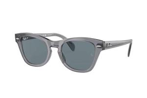 RAY BAN RB0707S Sunglasses with Transparent Gray Frame and Dark Blue Classic Lenses