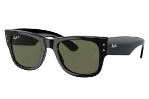 RAY BAN Mega Wayfarer Sunglasses with Black Frame and Classic Green Lenses
