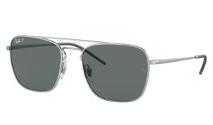 Ray-Ban RB3588 Sunglasses - Men's, Silver Frame, Dark Grey Polarized Lens, 55, RB3588-925181-55