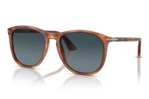 PERSOL PO3314S Sunglasses with Terra Di Siena Frames and Light Blue Gradient Dark Polarized Lenses