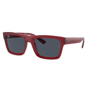 Ray-Ban Warren Bio-Based RB4396 Polarized Sunglasses - Polished Transparent Red/Dark Gray Classic - Medium