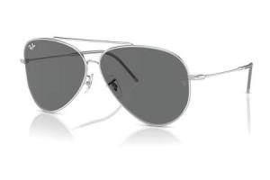 RAY BAN Aviator Reverse Sunglasses with Silver Frame and Dark Grey Lenses