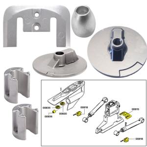 Tecnoseal Anode Kit w/Hardware - Mercury Bravo 3 2004-Present - Zinc, 20805
