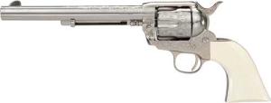 TAYLORS AND COMPANY Outlaw Legacy 45 LC 7.5" 6rd - Nickel Engraved & Ivory