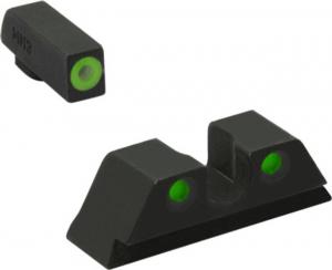 Meprolight Hyper-Bright - Highly Visible Day/Night Self-Illuminated Sights, FN FNX, Green Front, Green Rear, Black, 408893111