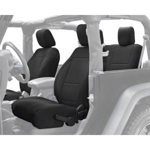 King 4WD Seat Covers, Jeep Wrangler JL 2 Door 2018 - 2019, Neoprene, Black/Black, 11010901