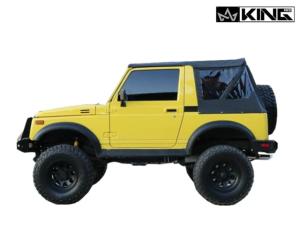 King 4WD Replacement Soft Top, Suzuki Samurai 1986 - 1994, w/ Tinted Wundows, Black Diamond, 14011035