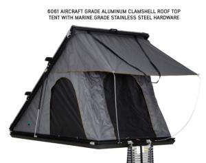 Overland Vehicle Systems Mamba 3 Clamshell Aluminum Roof Top Tent -Black Shell & Grey Body, Black/Grey, 18099901