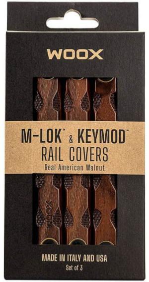 WOOX M-LOK & KeyMod Rail Covers, 3 pieces, Walnut, SH.MLK001.SET