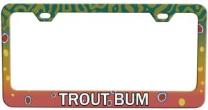 Wingo Outdoors License Plate Frame, Brook Trout/Trout Bum, W-LIC-122-TB